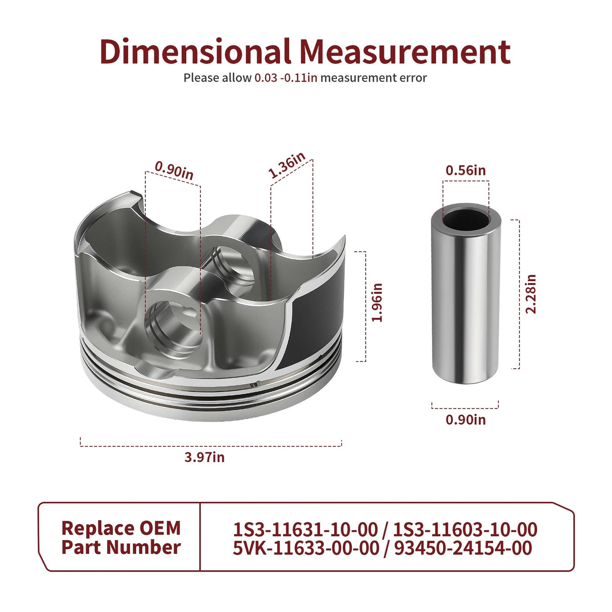 Piston + Ring Kit for Yamaha Raptor 700 700R (2006–2014) 1S3-11631-10-00, 1S3-11603-10-00, 5VK-11633-00-00