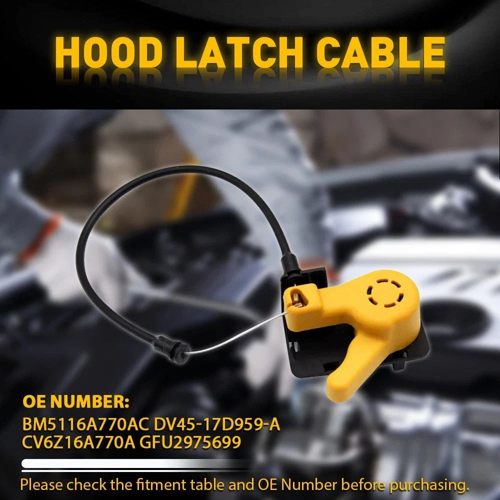 Hood Latch Release Pull Handle Cable Lever for Ford Focus (2012–2018) BM5116A770AC
