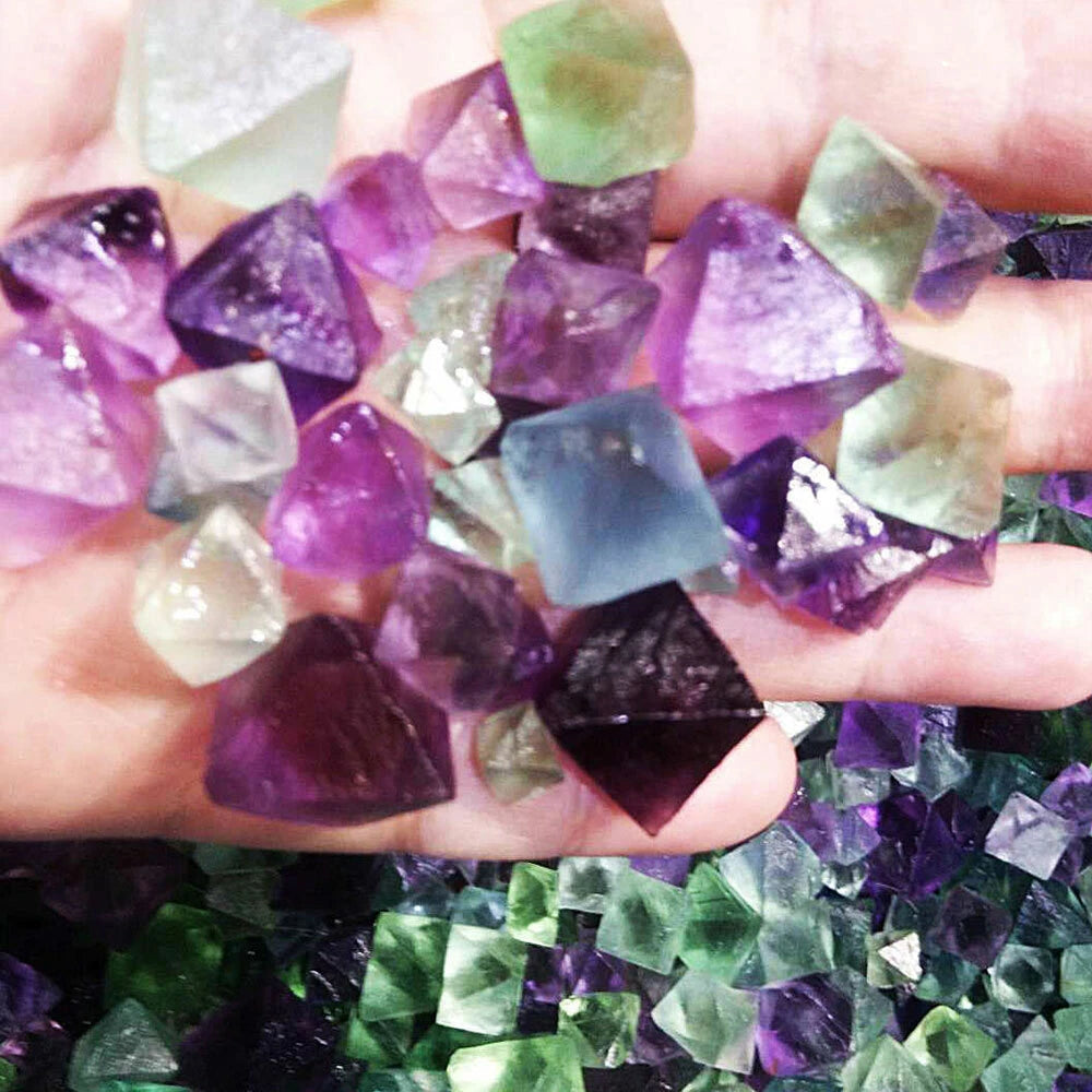 200g Fluorite Crystal Octahedrons Rock Specimen for DIY Making