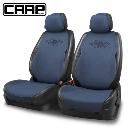 Set of 2 Front Row Seat Covers for Car Truck (CAAP Protex Plus, Blue)