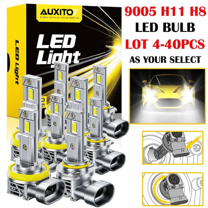 Set of 4 AUXITO 9005 H11 LED Headlight Bulbs for Conversion Kit (High Low)