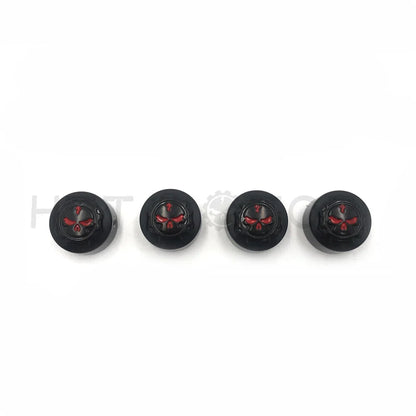 Set of 4 Black Gear Skull Bolt Caps for Harley Dyna Softail Road King