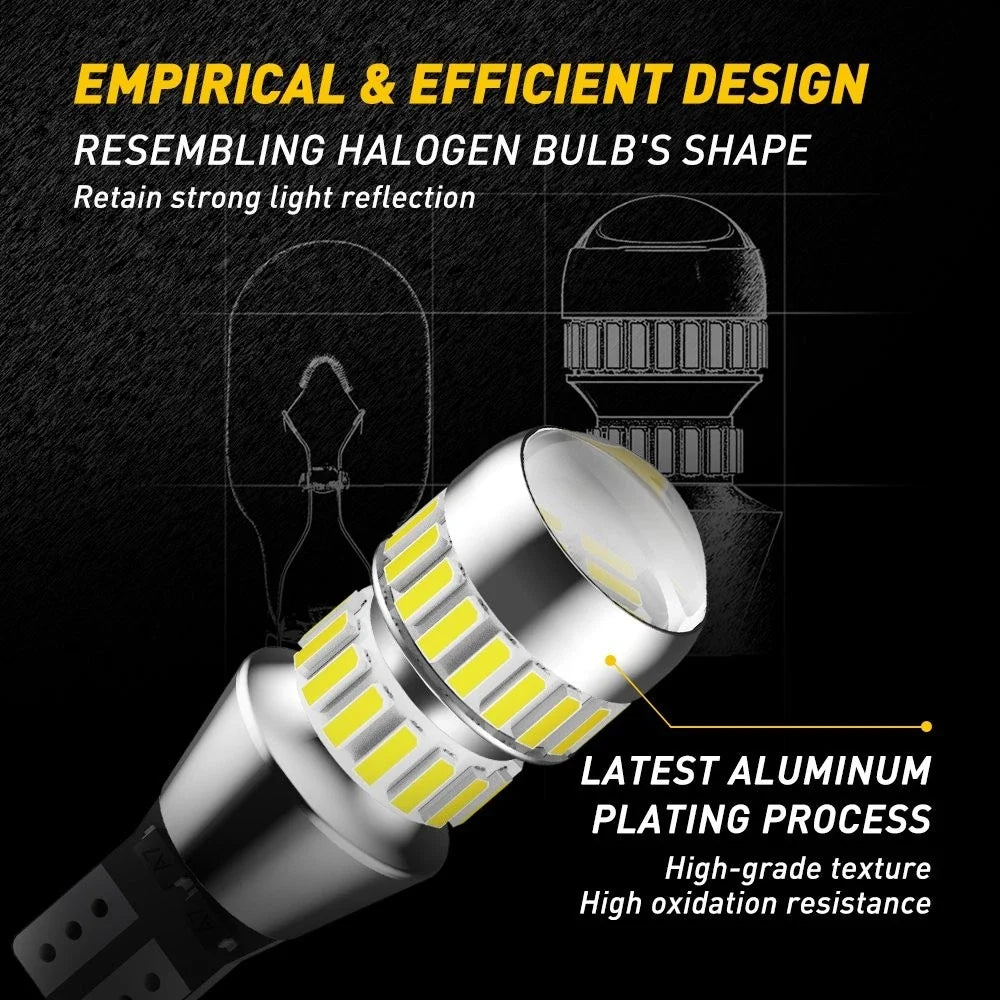 Set of 2 LED Reverse Backup Light Bulbs for Toyota Tacoma (2005–2018) 921 T15 912 3000