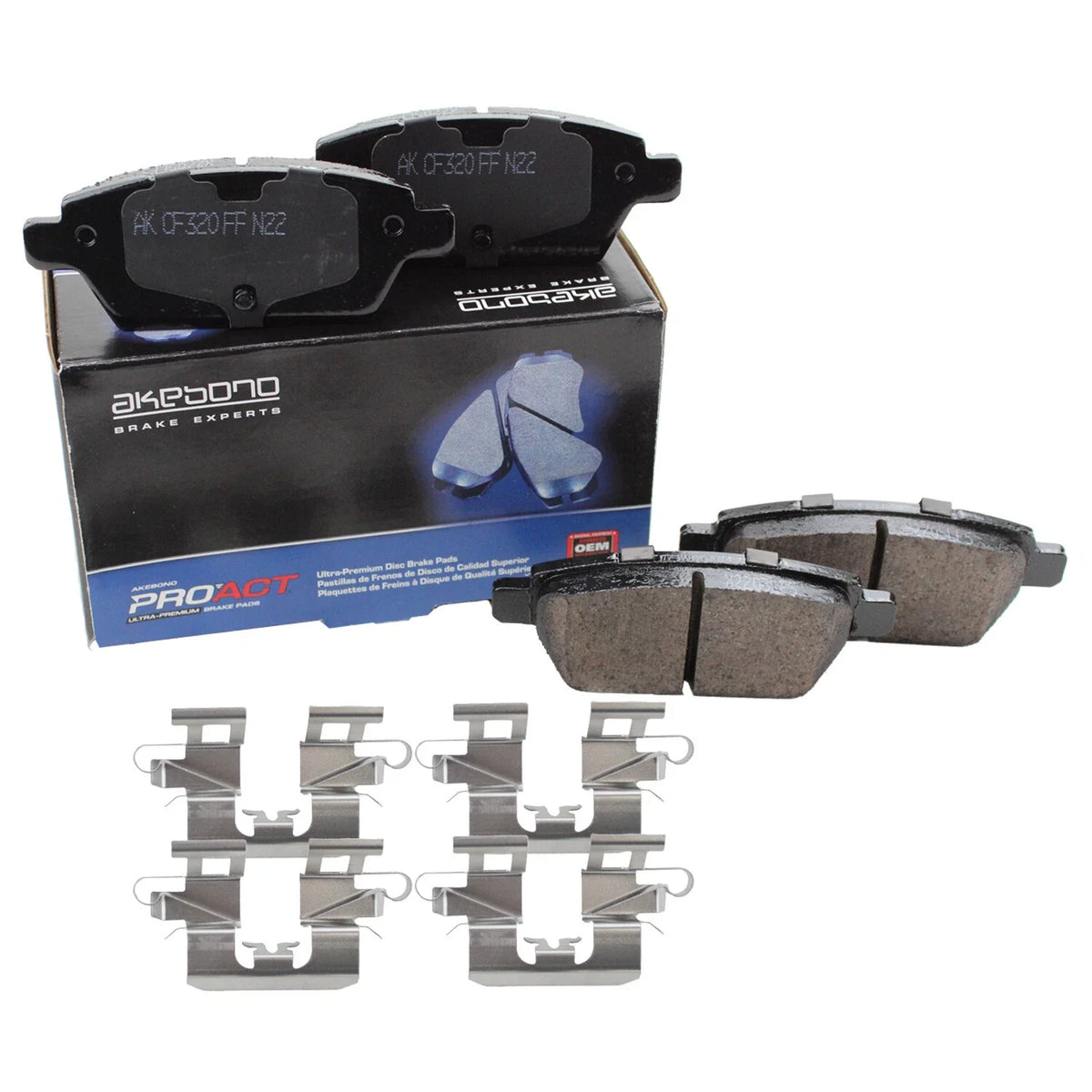 Set of 4 Akebono ProACT Rear Ceramic Brake Pads for Fusion MKZ Zephyr 2006–2012