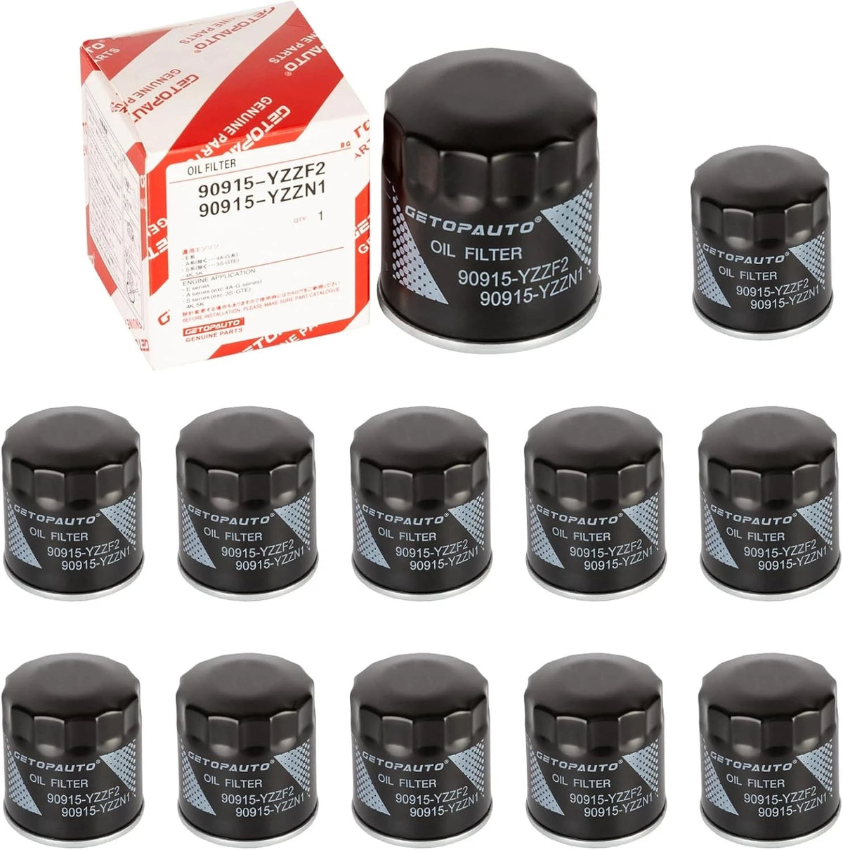 Set of 12 Engine Oil Filters for Toyota (90915-YZZF2)