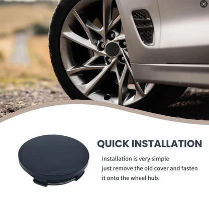 4X Wheel Hub Center Cap for Car (2.28" OD, 2.12" ID, Snap-in, Black)