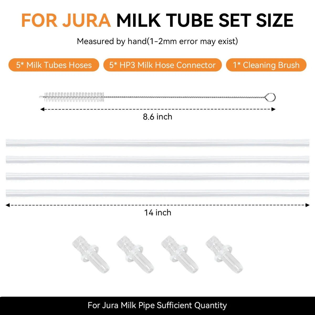 Milk Tube Hose Set for Jura HP3 (One-Sized, Natural Color)