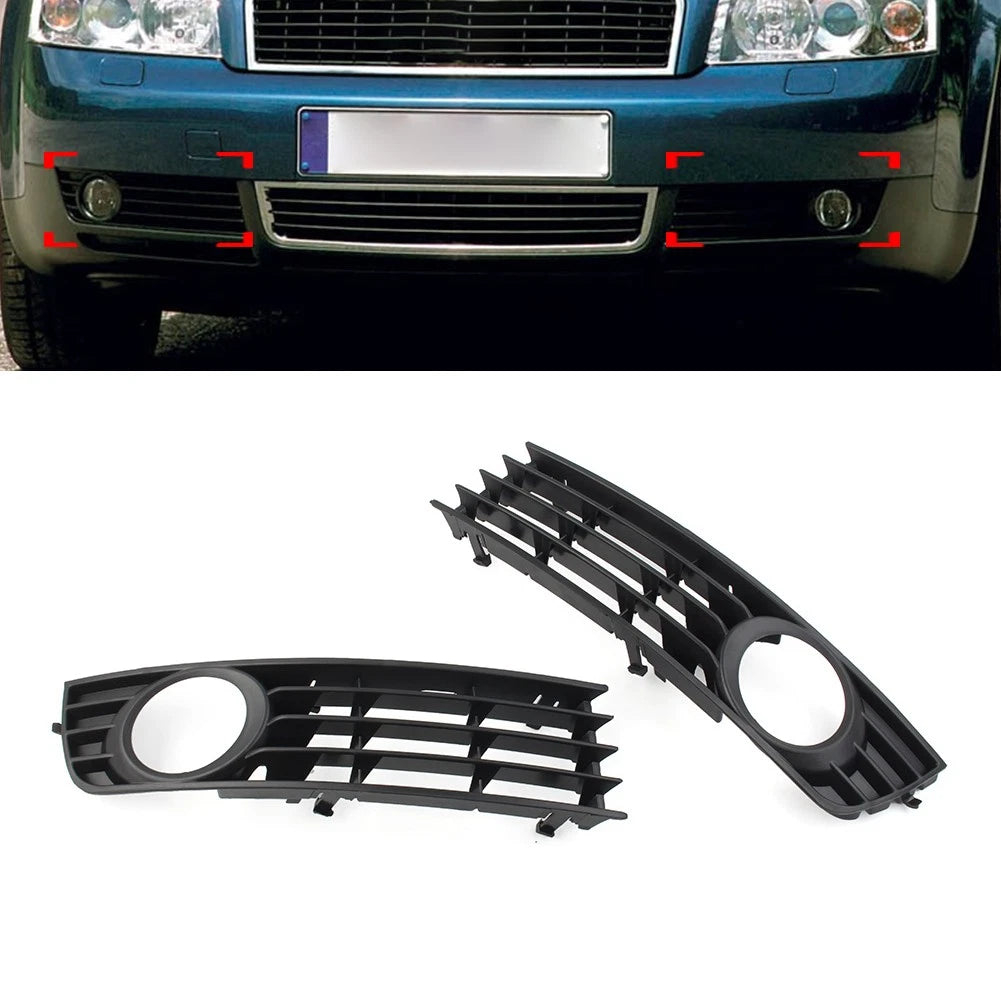 1 Pair Front Bumper Grille Fog Light Covers for Audi A4 B6 (2001–2005)