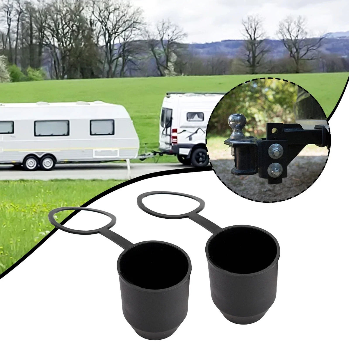 2X Plastic Trailer Hitch Ball Cover for Caravan Truck