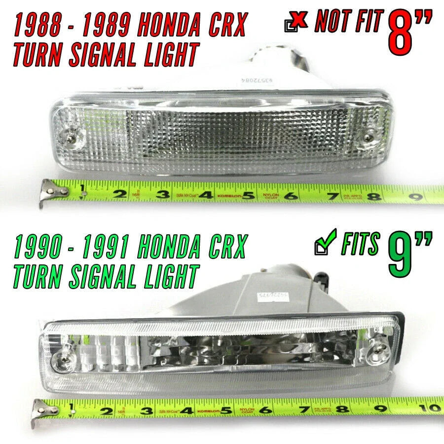 OE-Style Amber Lens Front Bumper Turn Signal Lights for Honda CRX (1990–1991)