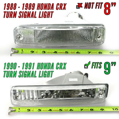 OE-Style Amber Lens Front Bumper Turn Signal Lights for Honda CRX (1990–1991)