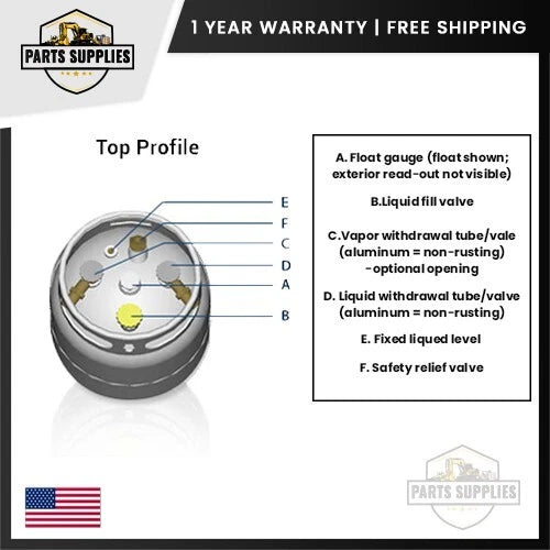 33.5lb LPG Forklift Liquid Propane Tank Cylinder (Lightweight Aluminum)