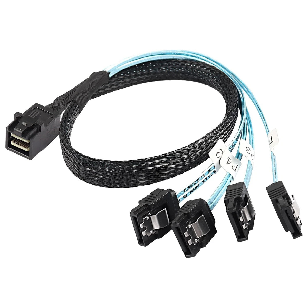Mini SAS Cable SFF-8643 to 4 SATA for Hard Drive (0.5M)