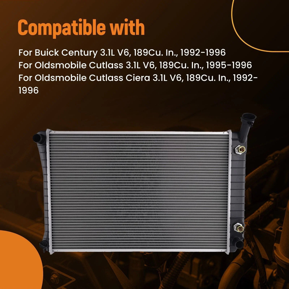 Aluminum Radiator for Buick Century 3.1L V6 (1992–1996) 1340 52458474