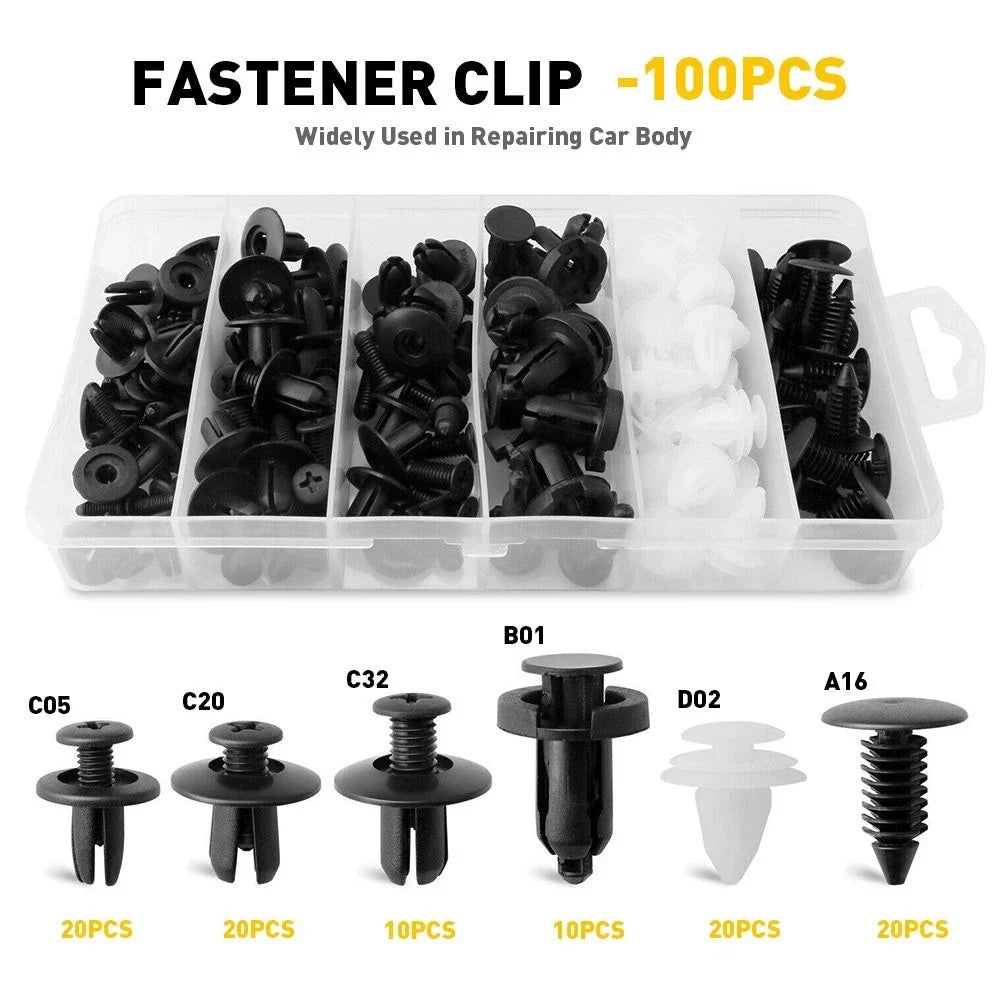 100 PCS Bumper Hood Fender Moulding Grille Retainer Clip for Ford