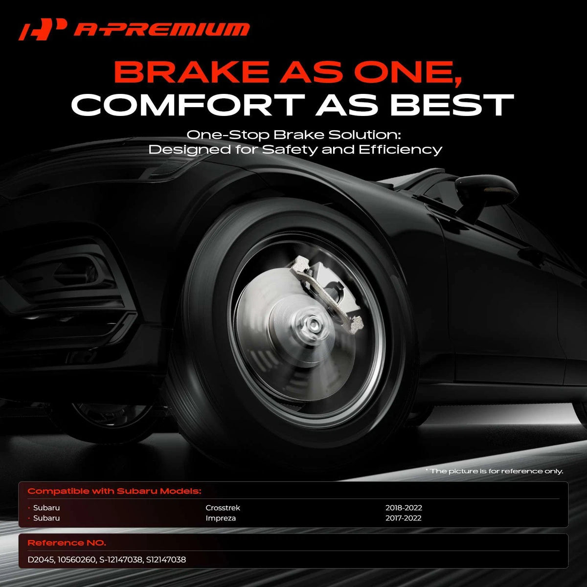 Front Drilled Brake Rotor & Ceramic Pad Set for Subaru Impreza Crosstrek (D2045, 10560260, S-12147038, S12147038)