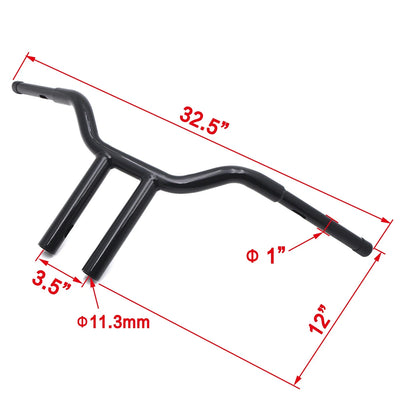 12" Tall Black MX-T Handlebar for Harley Davidson Sportster Dyna