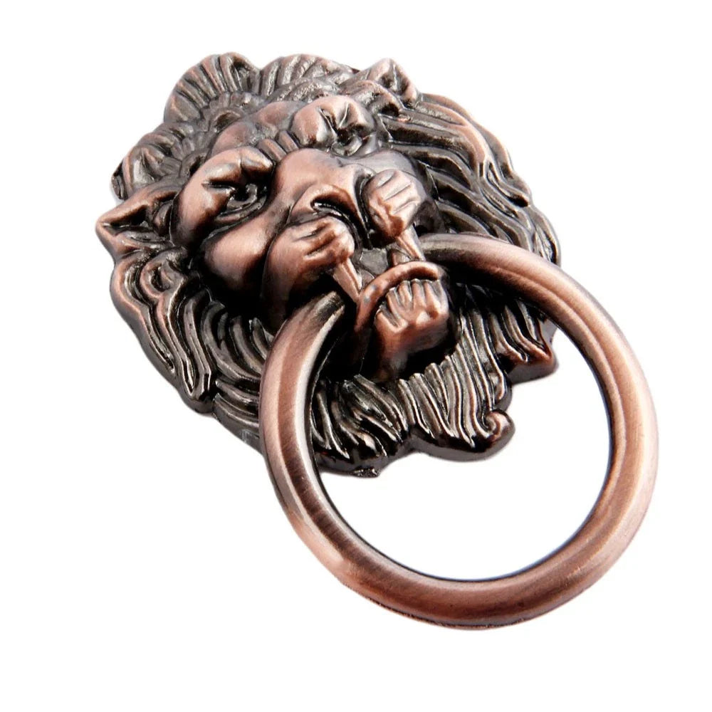 10X Vintage Lion Head Door Pull Handle Ring Knob for Cabinet Drawer (N/A)