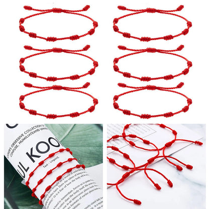 6PCS Lucky Red String Bracelet Kabbalah Amulet Protection Rope