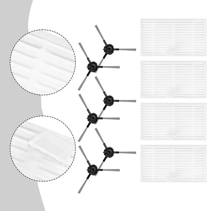 Set of 4 HEPA Replacement Filters & 6 Side Brushes for Prosceni Q20 Plus