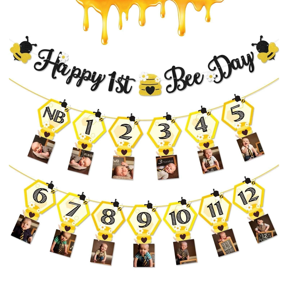 3X Happy Bee Day Party Decorations for 1st Birthday (2023)