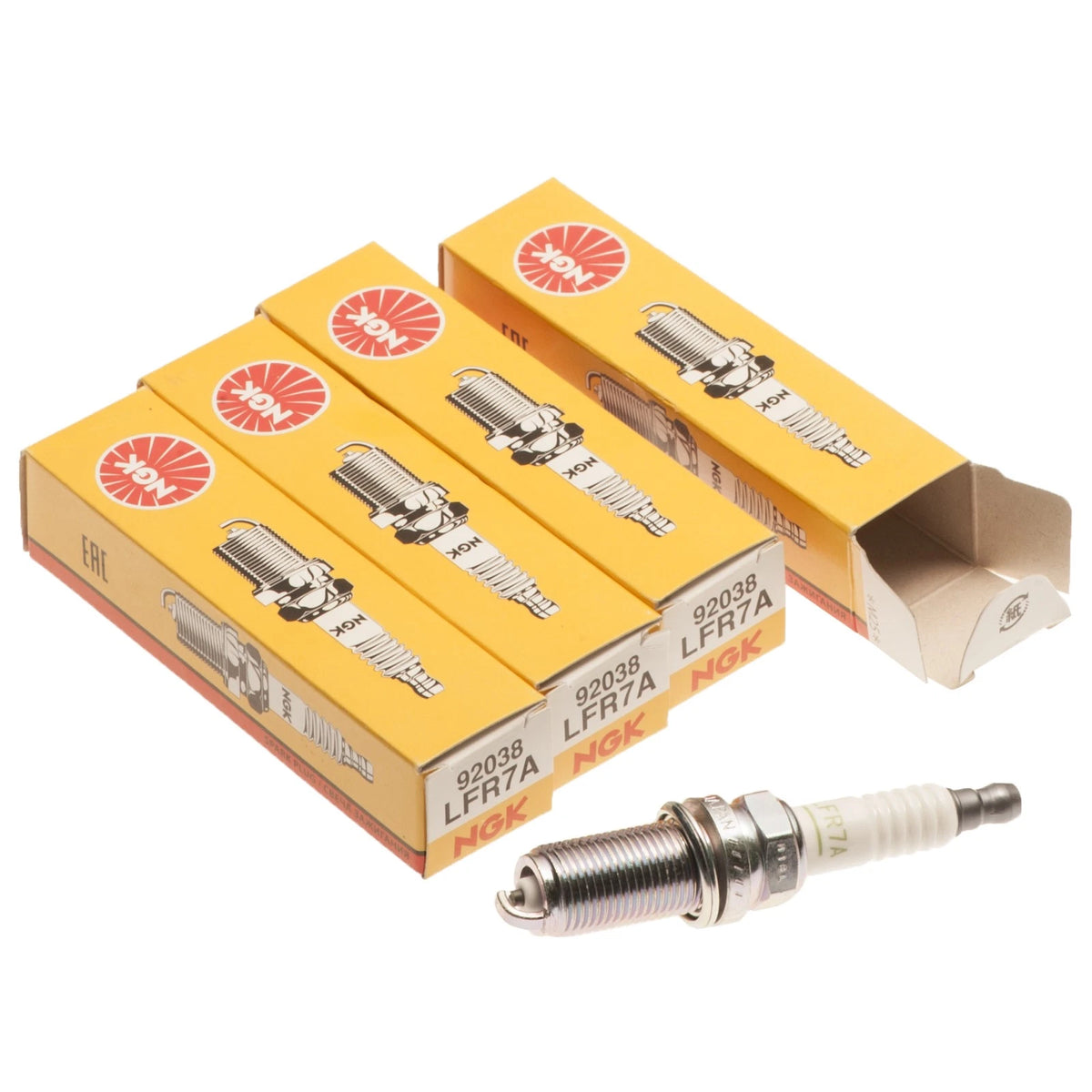 4X NGK Spark Plugs LFR7A 92038 for Yamaha SVHO FX (2014–2019) / GP-R (2020–2022)