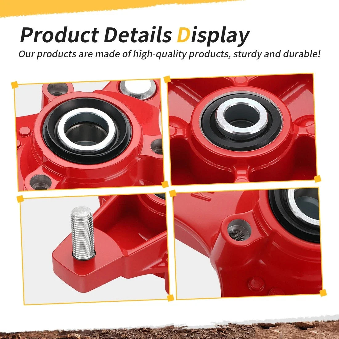 2 Front Red Wheel Hubs & Flange Lug Nuts for Honda Sportrax 400 TRX400EX (2002–2008)