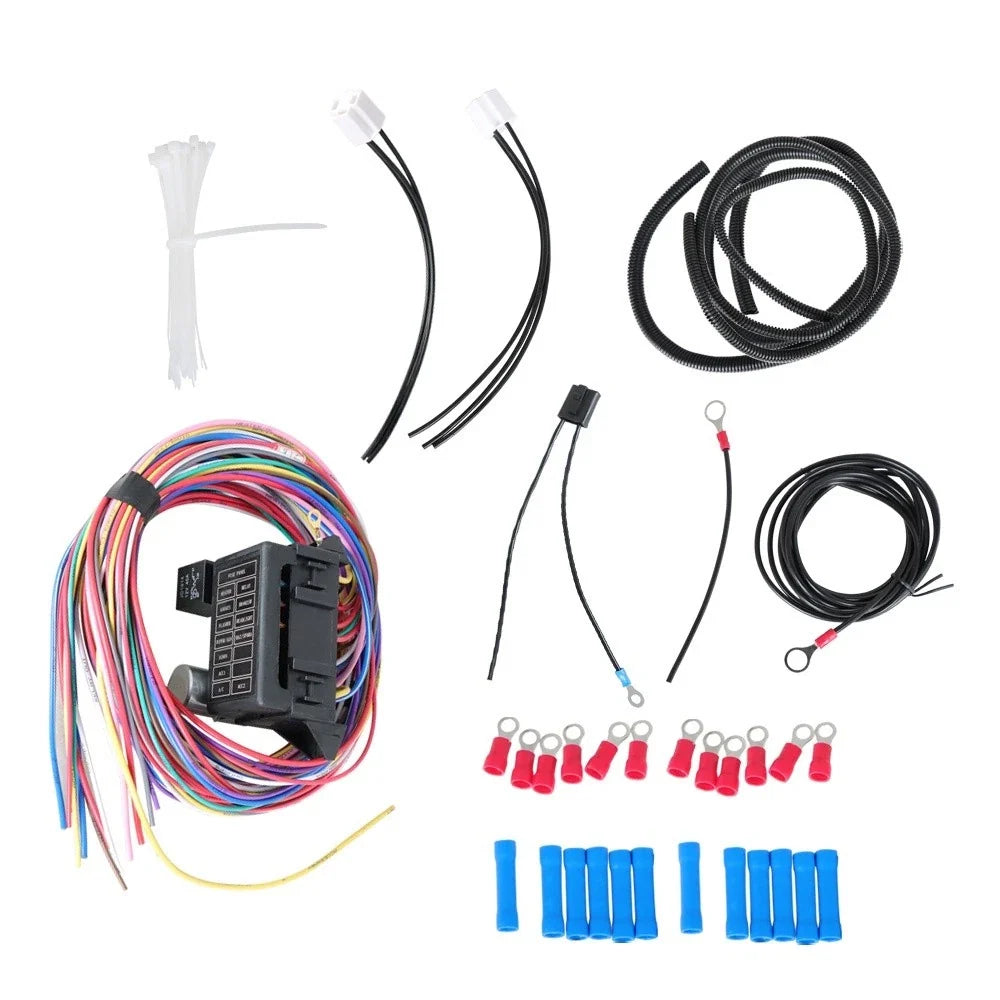 12 Circuit Universal Wire Harness for Street Hot Rat Muscle Car