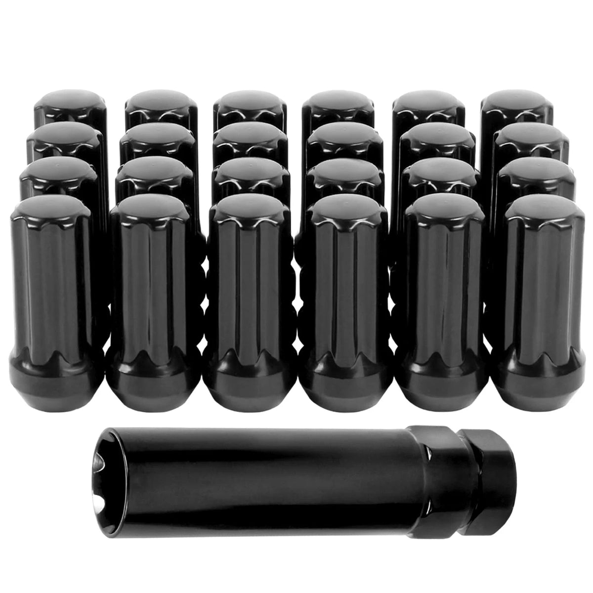 Set of 24 M14X2.0 Lug Nuts for Wheel (Fits M14x2.0) - Black