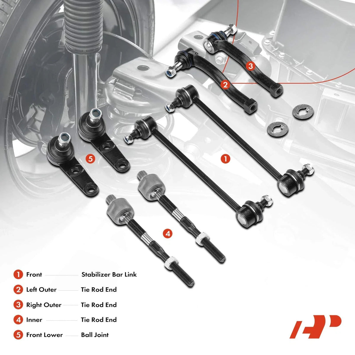 Set of 8 Front Lower Ball Joints Sway Bar Links for Chevy Pontiac