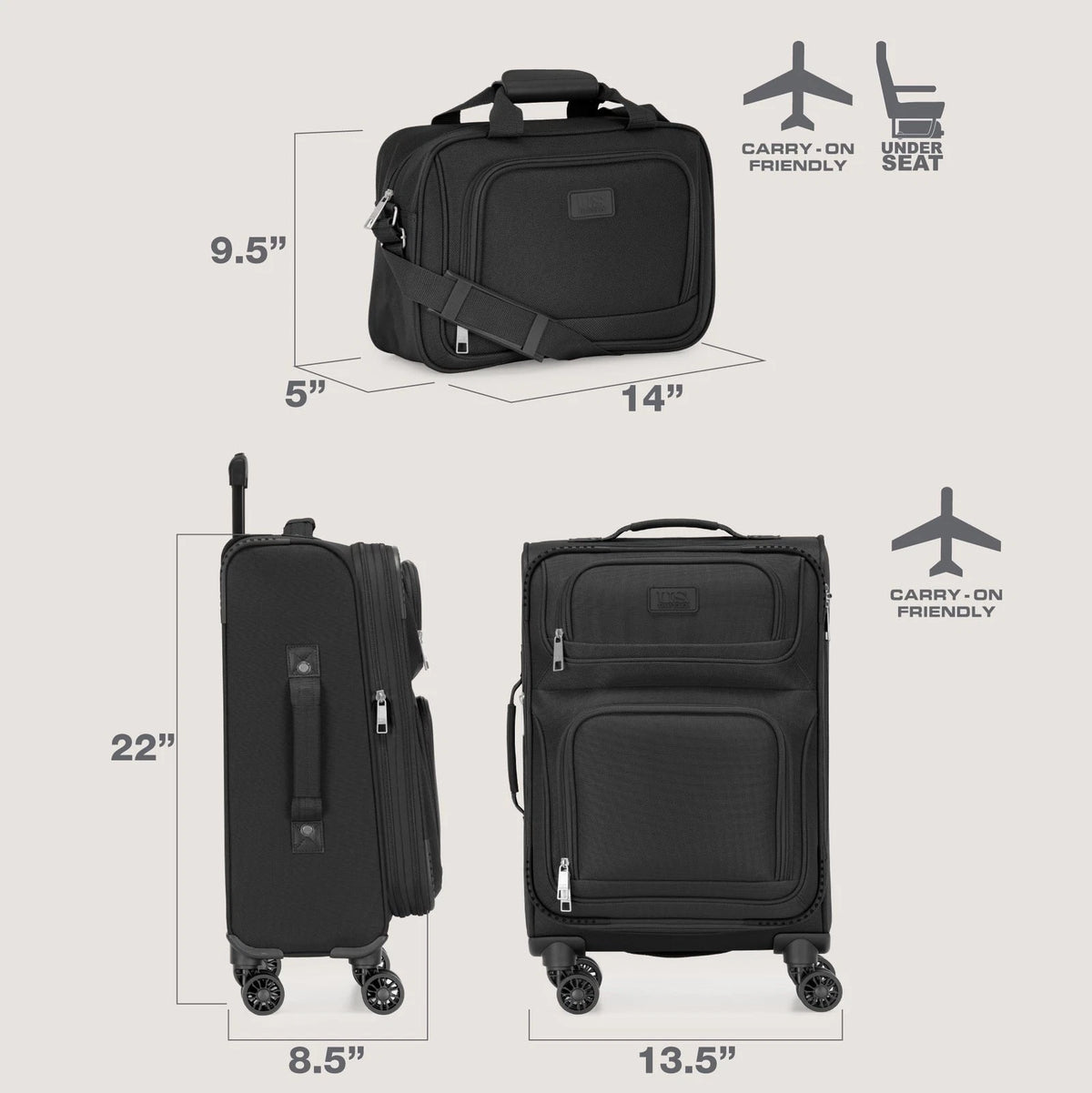 22" Rolling Carry-on for U.S. Traveler Rio (No Known Part Numbers)