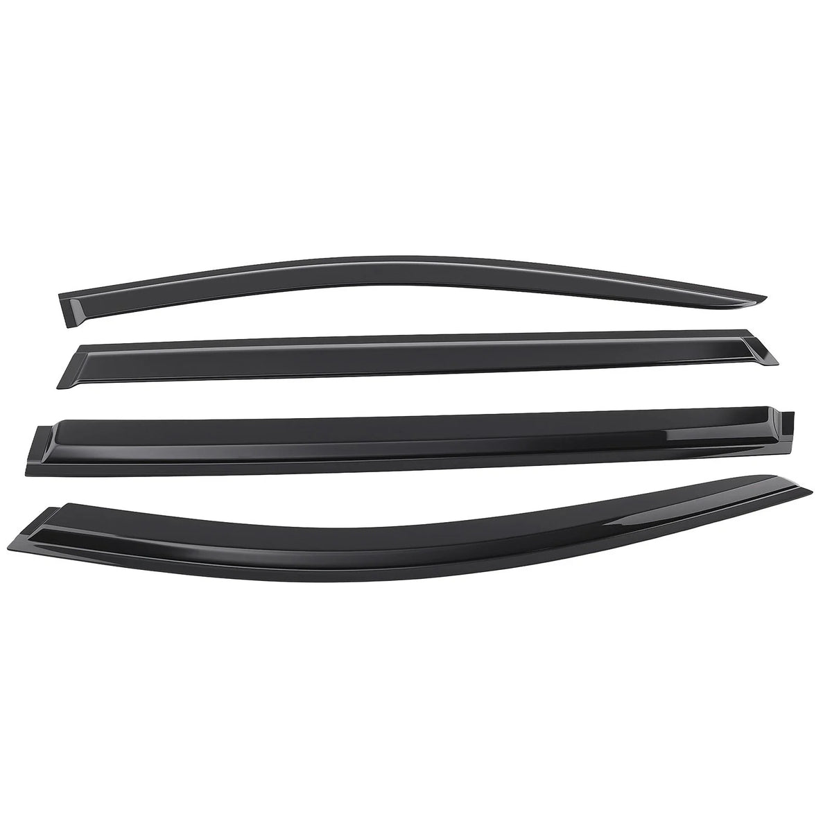Set of 4 Window Rain Guards for Hyundai Santa Fe (2019–2023) Outside Mount Black
