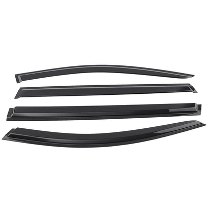 Set of 4 Window Rain Guards for Hyundai Santa Fe (2019–2023) Outside Mount Black