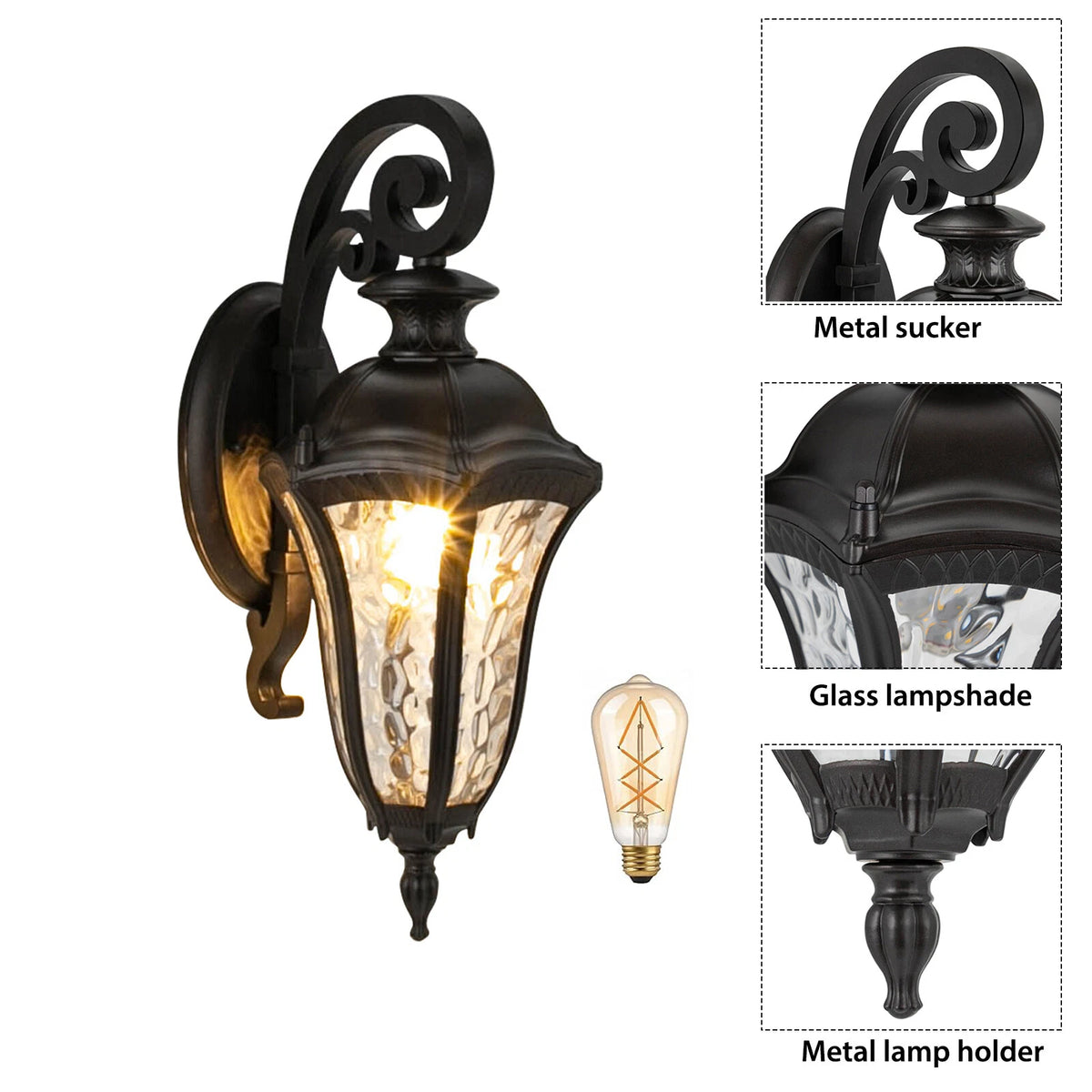 Retro Wall Light for Porch Patio IP55 24-240V Outdoor Lighting