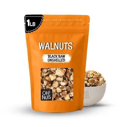 1 Pound Fresh Chopped Black Raw Unshelled Walnuts (Pack of 1)
