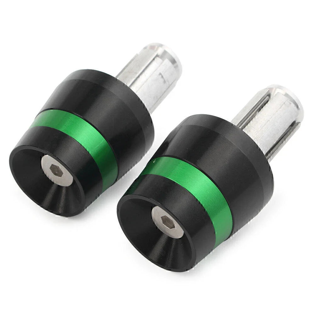 Green Handlebar Bar End Plugs for Honda CBR, CB, Yamaha YZ, YZF, Kawasaki