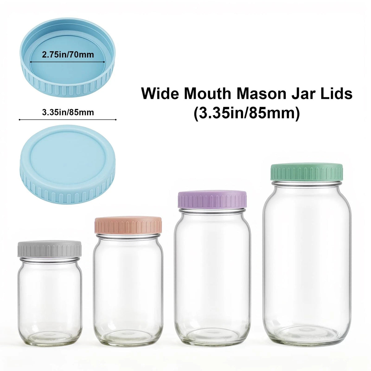 8PCS Wide Mouth Mason Jar Lids for Canning (No Part Numbers)