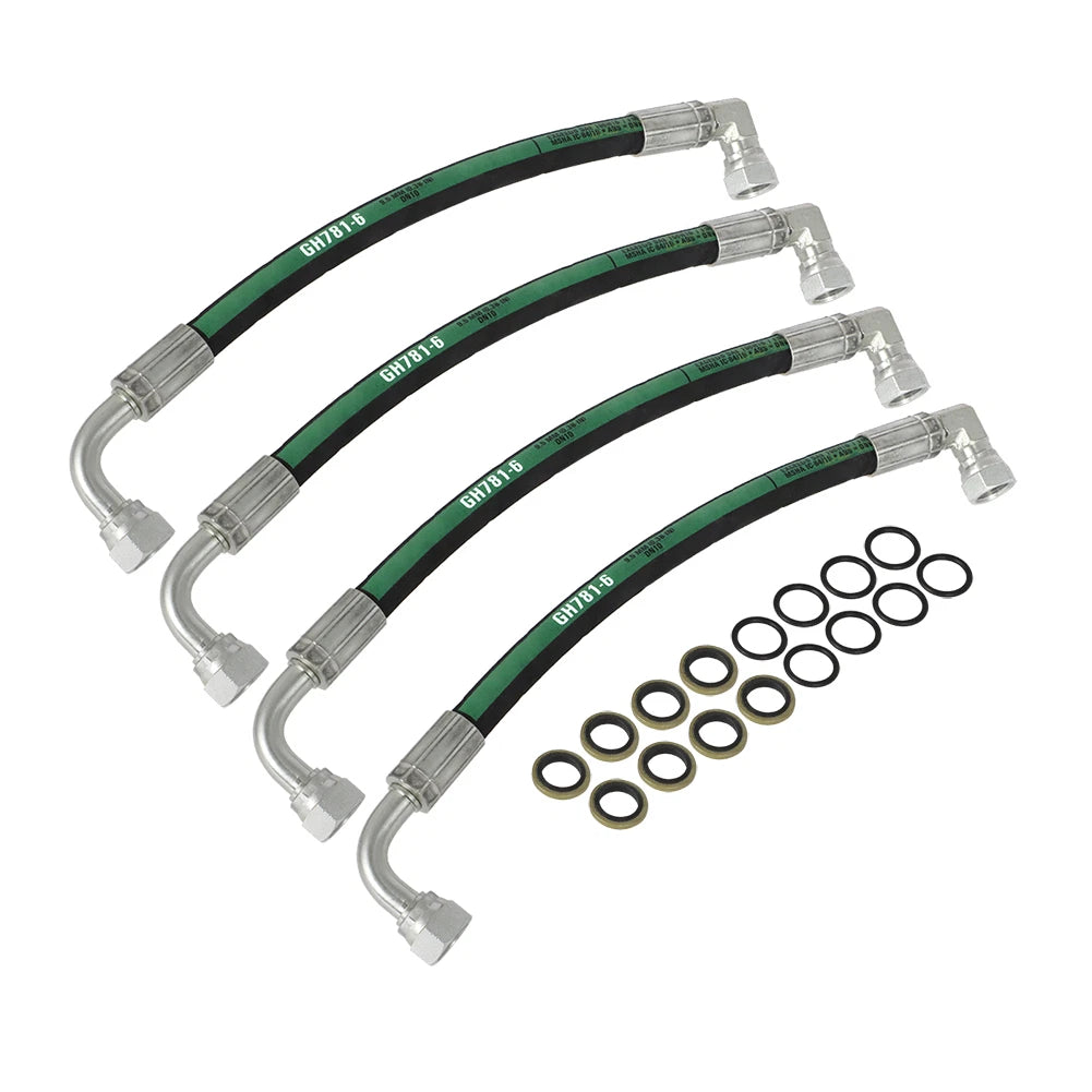 4X Hydraulic Hose Assemblies for John Deere Tractor (5800psi)