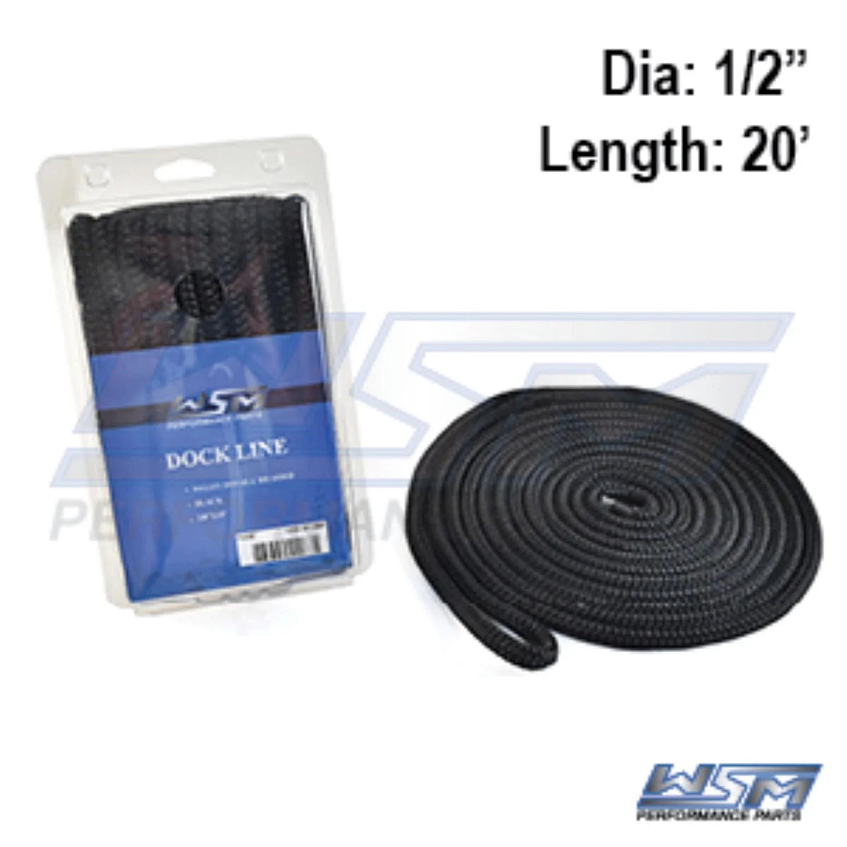 Dock Line 1/2" x 20' Nylon for WSM (1000-1220BK)