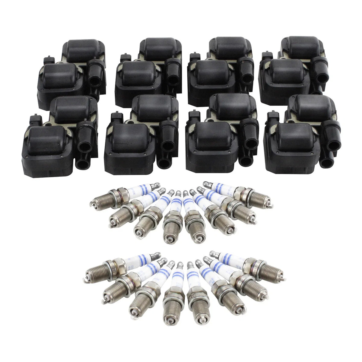 Set of 8 Ignition Coils & 16 Iridium Spark Plugs for Mercedes V8 (4.3, 5.0)