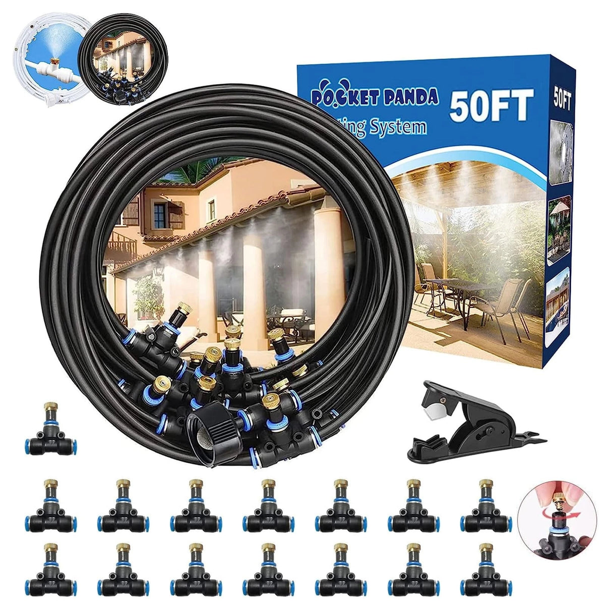 50FT Outdoor Water Misting System for Patio