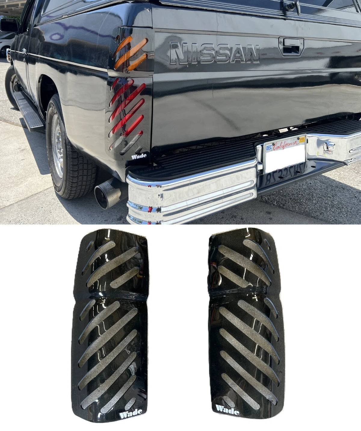 Wade Smoke Slotted Tail Light Cover for Nissan Hardbody (1986–1997) 68852