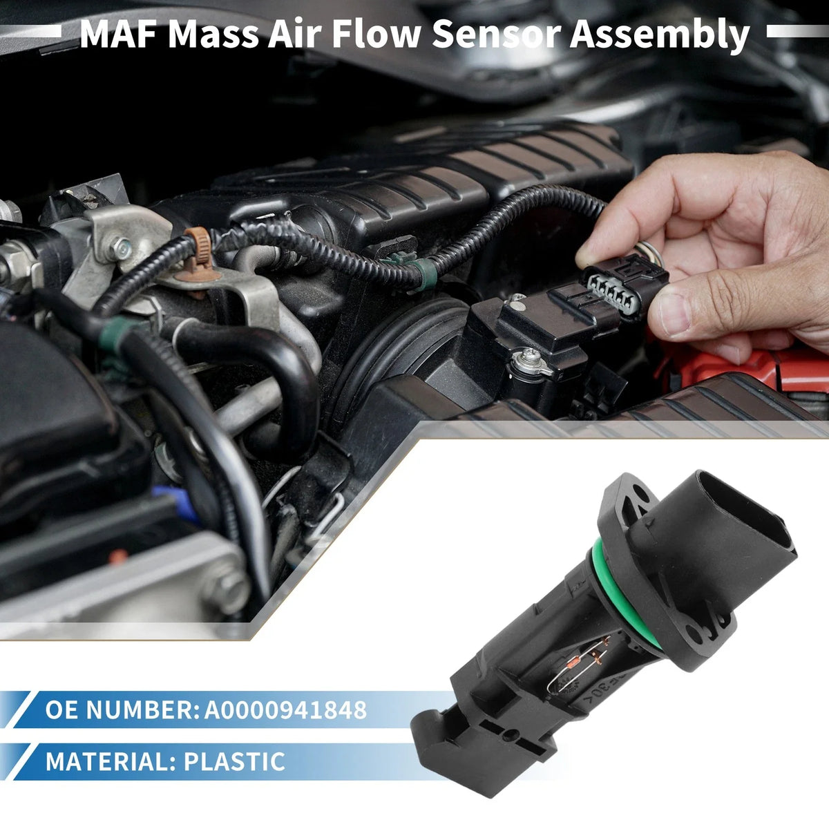 MAF Mass Air Flow Sensor for Mercedes Benz W140 W202 W210 W220 (A0000941848)