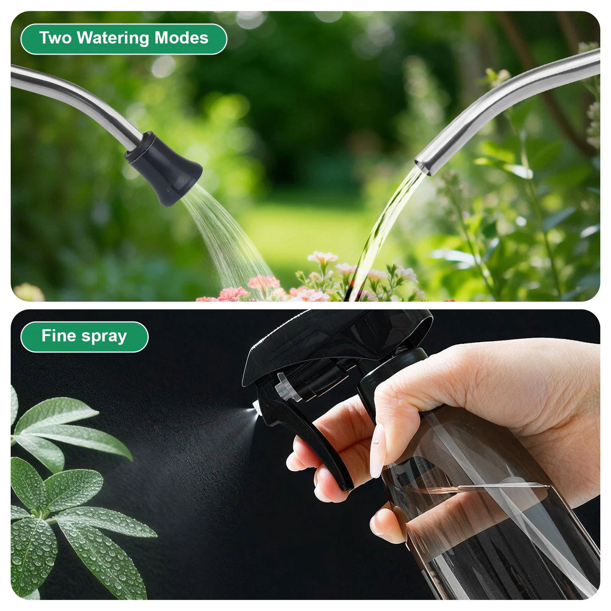 Set of 2 Plant Spray Bottles and Watering Cans for Indoor Plants