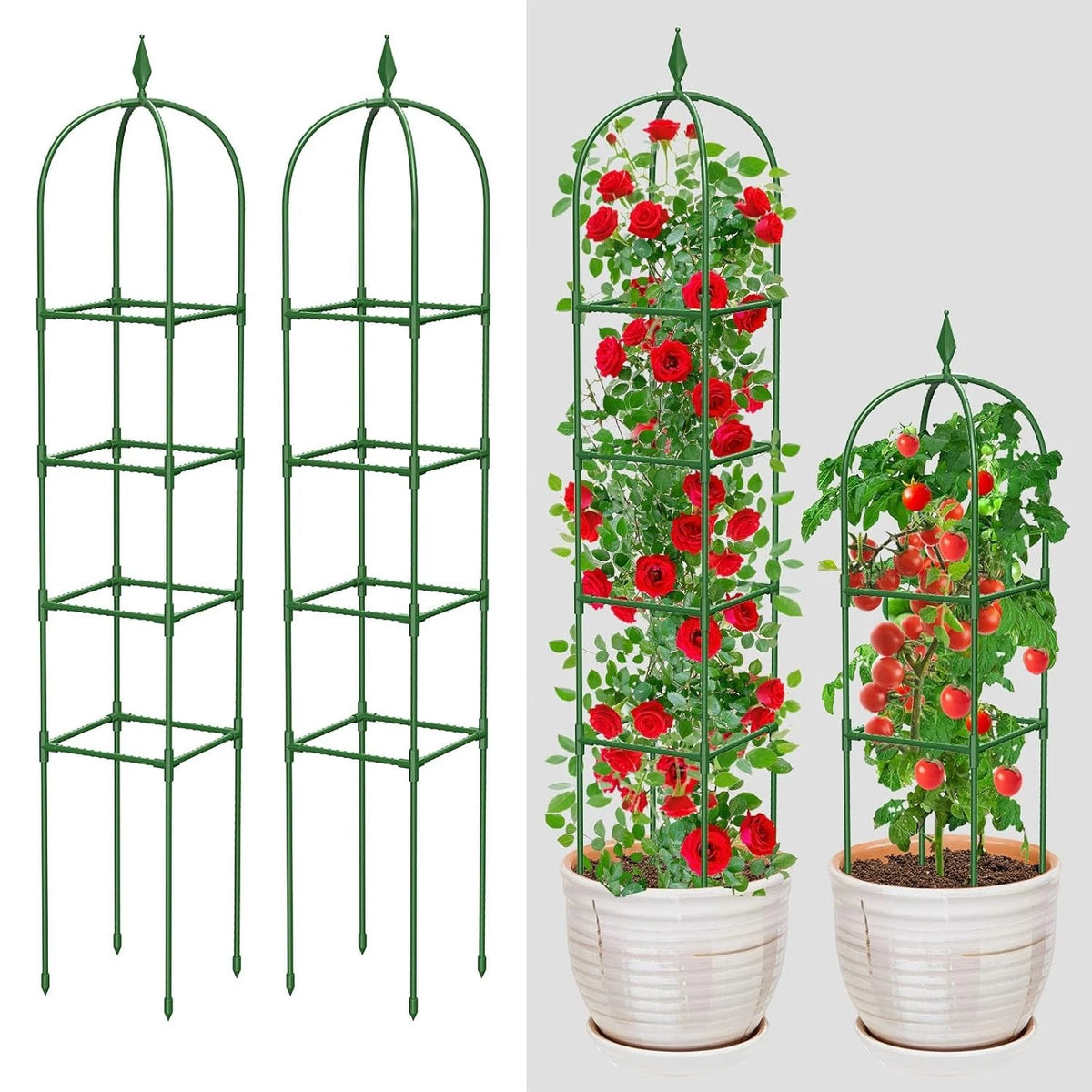 2X Garden Obelisk Trellis for Climbing Plants (Outdoor & Indoor)