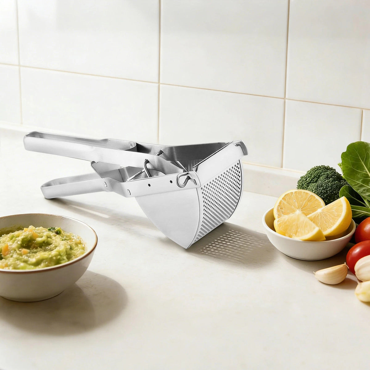Stainless Steel Potato Ricer for Heavy Duty Masher Tool (No Part Numbers)