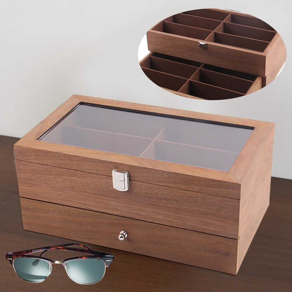 12 Slot Sunglasses Organizer Box for Eyeglasses Display Storage