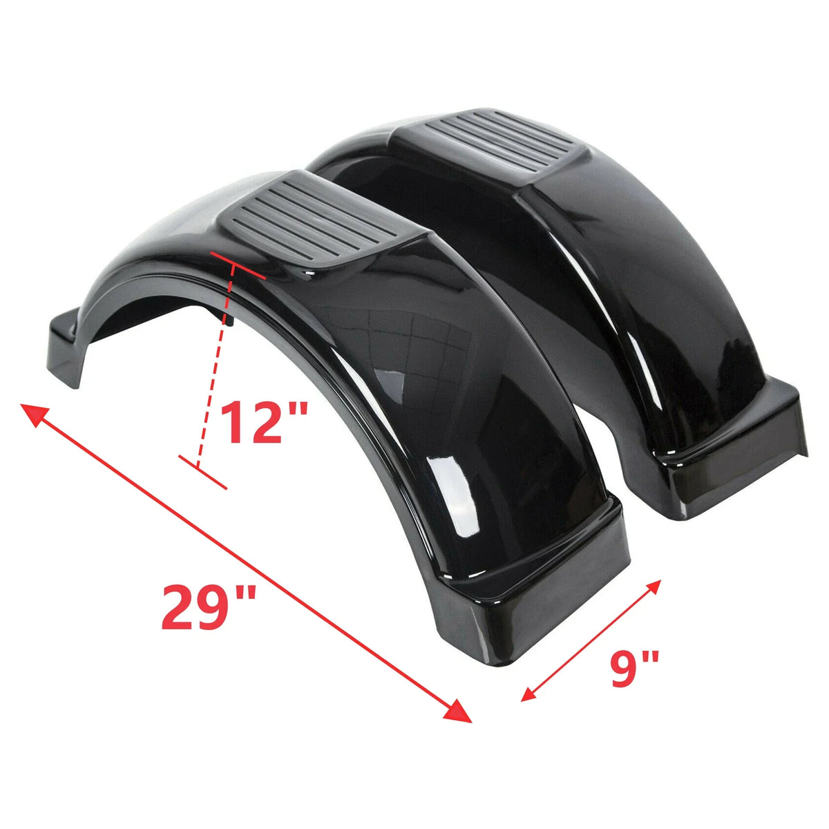 Set of 2 Single Axle Trailer Fenders for 13" Wheels (Boat)