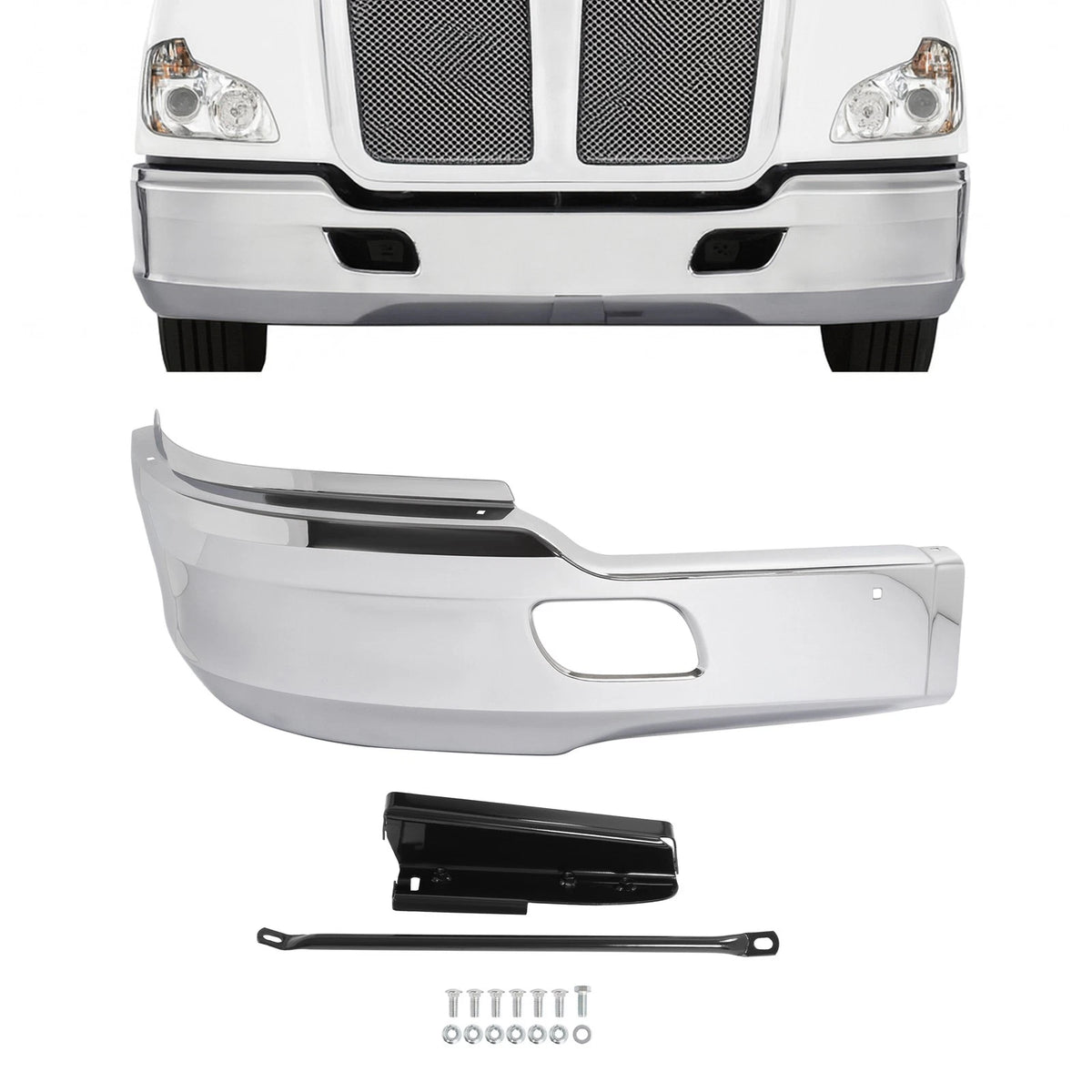 Chrome Front Bumper Cover for Kenworth T680 (2013–2021) CON-A000000735