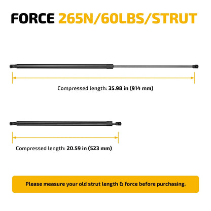 Gas Strut 36 Inch 60Lb/265N for Tonneau Cover (ML2460)